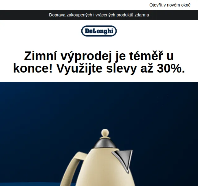 De'Longhi: Zimní slevy až 30 % – červen 2026 | Nuslet.cz
