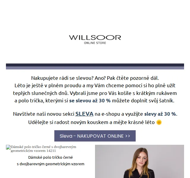 Košile Willsoor: Letní výprodej se slevou až 30 % – červenec 2026 | Nuslet.cz