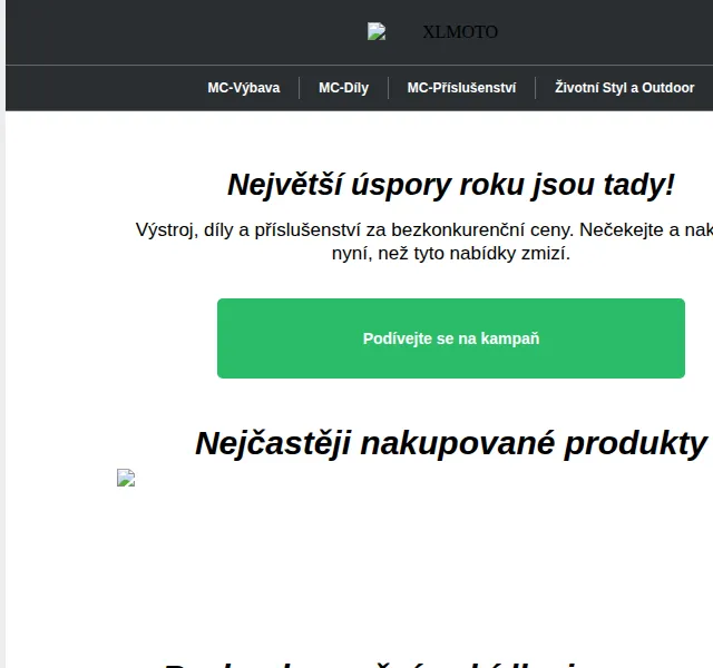 XLMOTO: Black Friday – až 70% sleva na moto vybavení | Červenec 2026 | Nuslet.cz