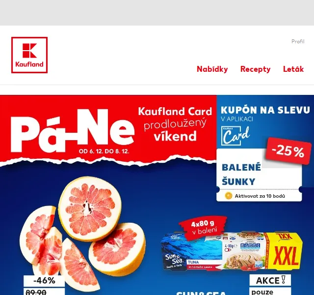 Pomelo červené 1 kus za 44,90 Kč s Kaufland Card – červenec 2026 | Nuslet.cz