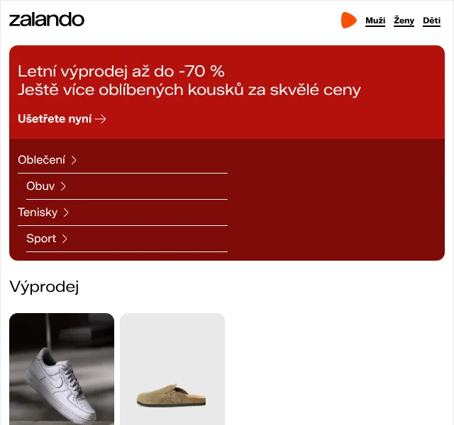 Zalando: Letní výprodej až -70 % – červenec 2026