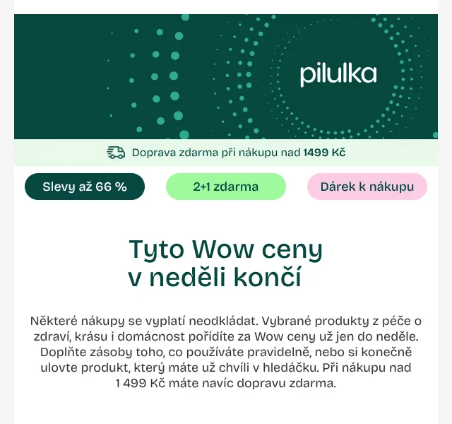 Pilulka.cz: slevy až 66 % – říjen 2026