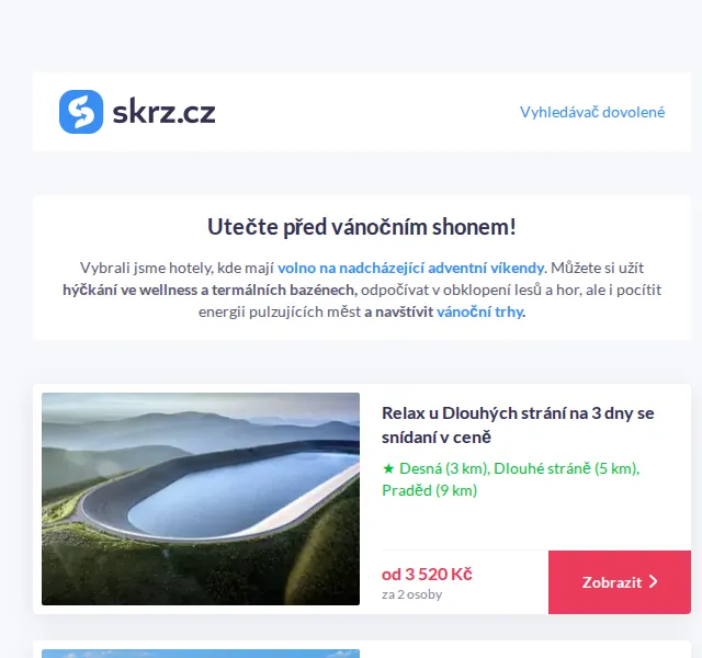 Vánoce na Skrz: hotely na advent 2026 – prosinec 2026 | Nuslet.cz