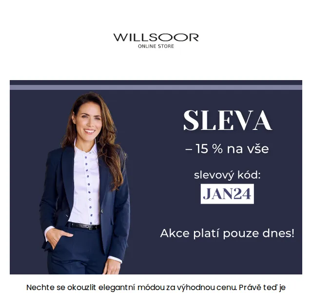 Košile Willsoor: 15 % na vše – červenec 2026 | Nuslet.cz