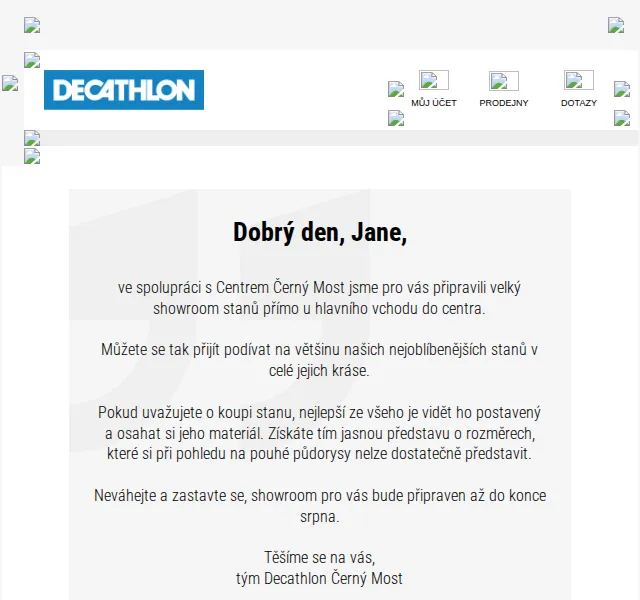 DECATHLON: Showroom stanů u Centra Černý Most – červenec 2026 | Nuslet.cz