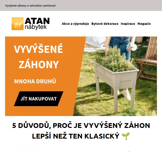ATAN nábytek: Vyvýšené záhony od 750 Kč – červenec 2026 | Nuslet.cz