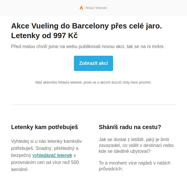 Cestujlevne.com: Letenky Vueling do Barcelony od 997 Kč – červen 2026 | Nuslet.cz