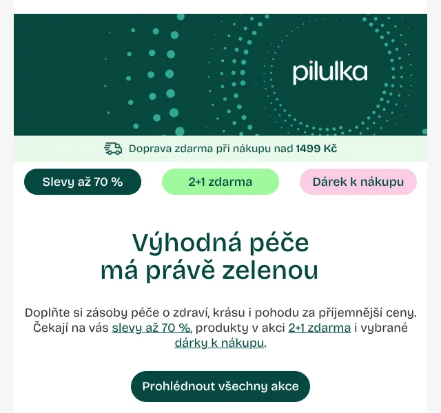 Pilulka.cz: Slevy až 70 % na péči – Červenec 2026
