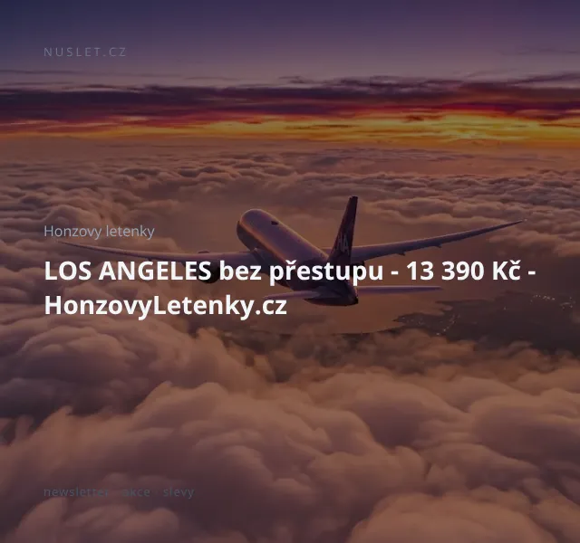 Honzovy letenky: Los Angeles bez přestupu – 13 390 Kč | Nuslet.cz
