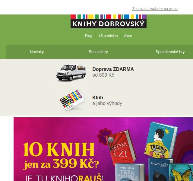 KnihyDobrovsky.cz: 10 knih za 399 Kč – červenec 2026 | Nuslet.cz