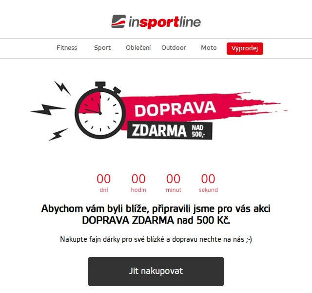 inSPORTline: Doprava ZDARMA nad 500 Kč – červen 2026 | Nuslet.cz