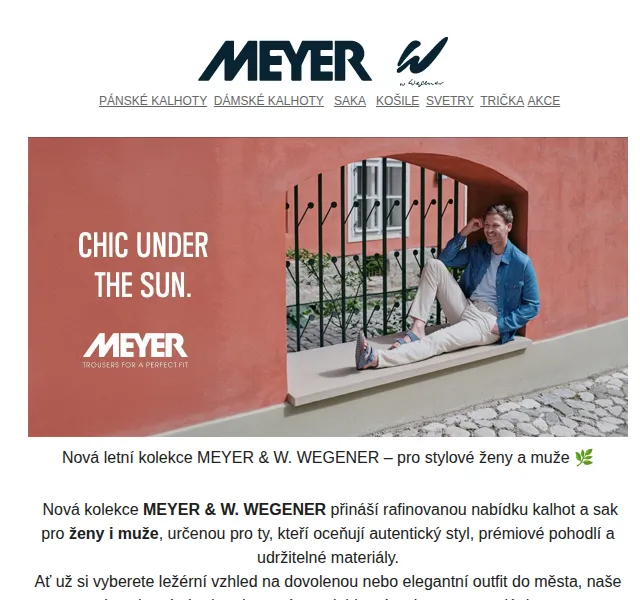 Meyer Wegener: Nová letní kolekce – červenec 2026 | Nuslet.cz