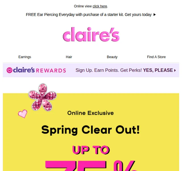 Claire's: sleva až 75 % na výprodej – červen 2026 | Nuslet.cz