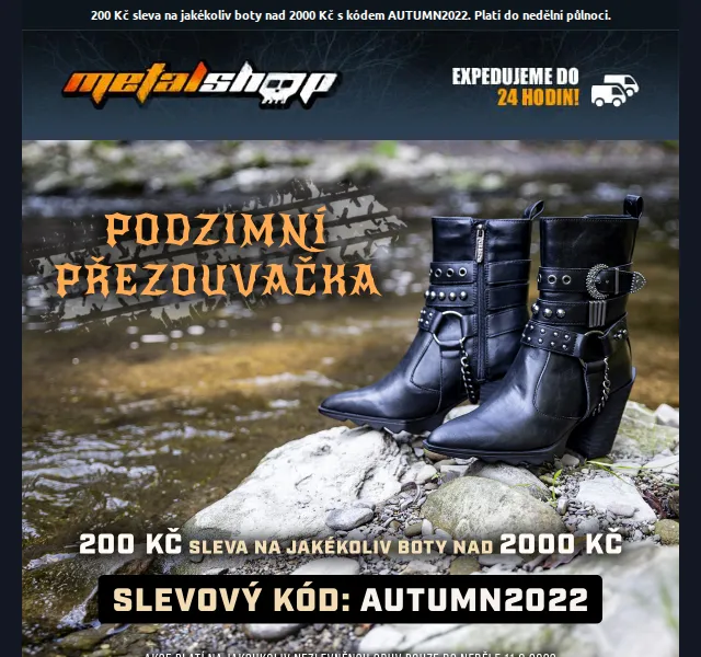METALSHOP: 200 Kč sleva na boty – červen 2026 | Nuslet.cz