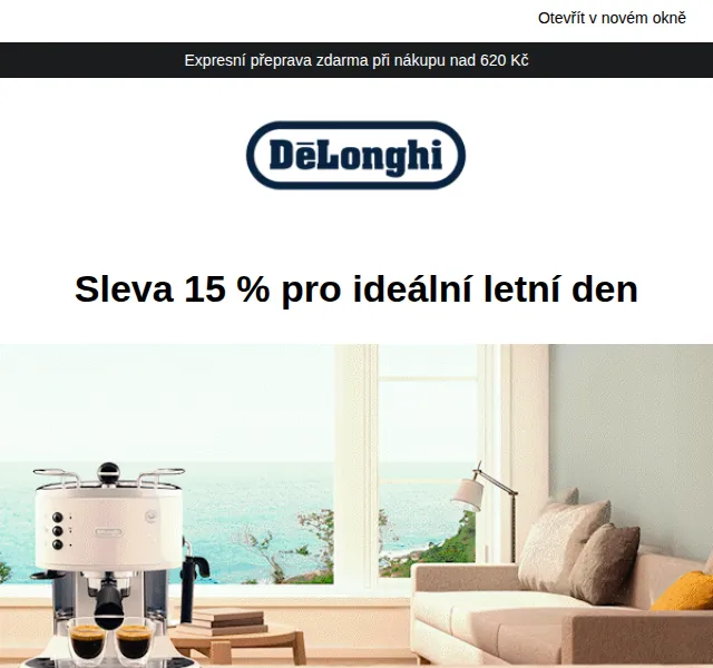 De'Longhi: Sleva 15 % na vybrané produkty – červenec 2026 | Nuslet.cz