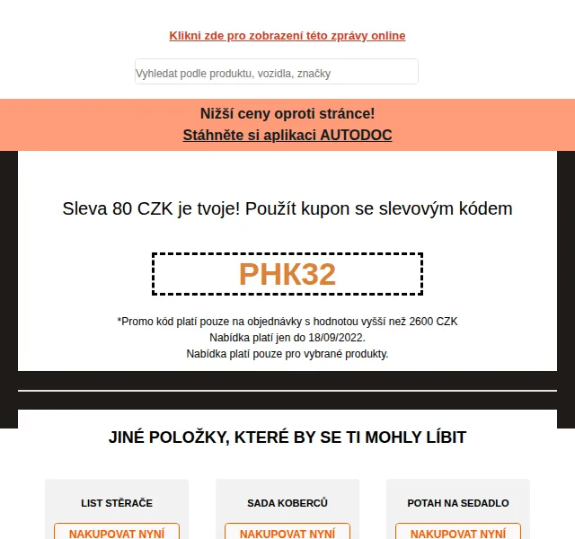 Autodoc.cz: Sleva 80 Kč na autodíly – září 2022 | Nuslet.cz