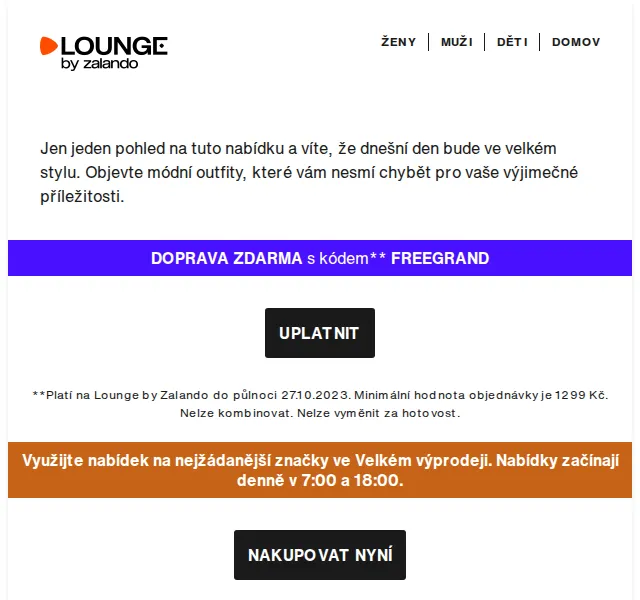 Lounge by Zalando: Velký výprodej s dopravou zdarma – červenec 2026 | Nuslet.cz