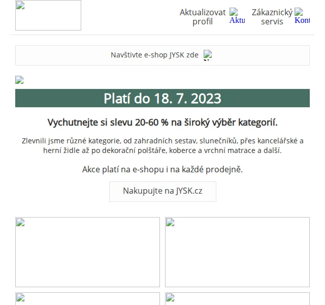 JYSK: Sleva 20-60 % na letní bydlení – červenec 2026 | Nuslet.cz