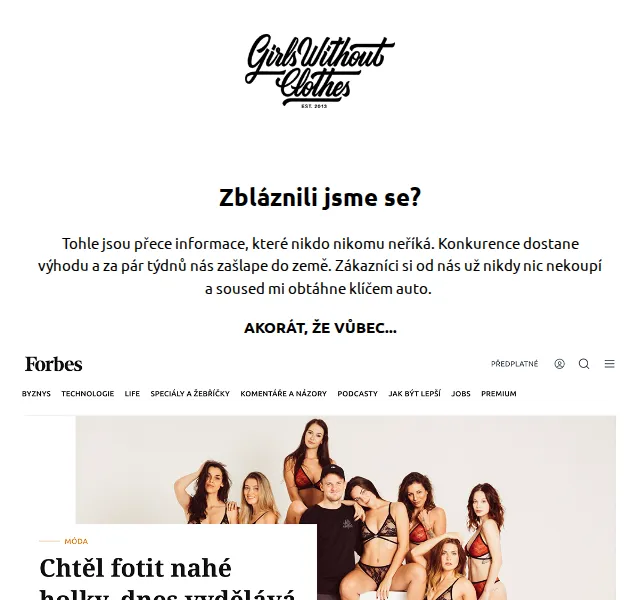 Girls Without Clothes: marže a zisk – červen 2026 | Nuslet.cz