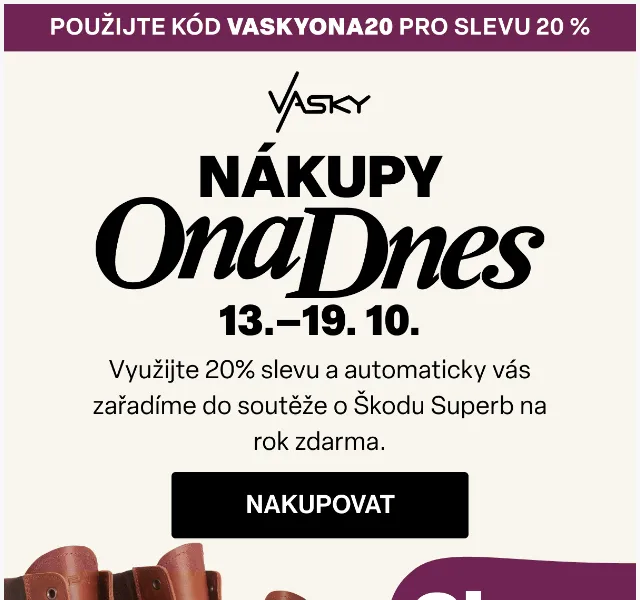 Vasky: slevy 20 % na boty – červenec 2026 | Nuslet.cz