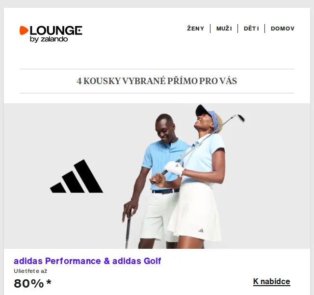 Lounge by Zalando: adidas, Replay, GANT – až 80% sleva | červenec 2026 | Nuslet.cz