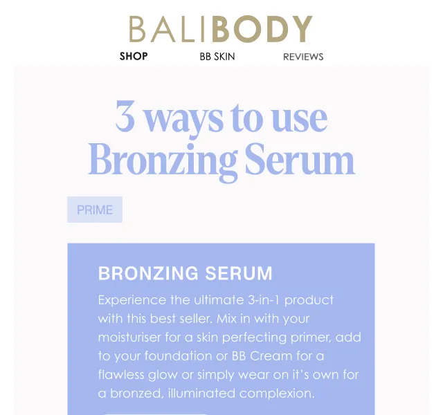 Bali Body: Bronzing Serum 3 způsoby použití – červen 2026 | Nuslet.cz
