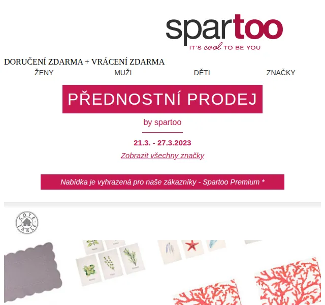 Spartoo: -50 % na Côté Table, Moony Mood, Catimini, Noisy May a David Jones – březen 2026 | Nuslet.cz