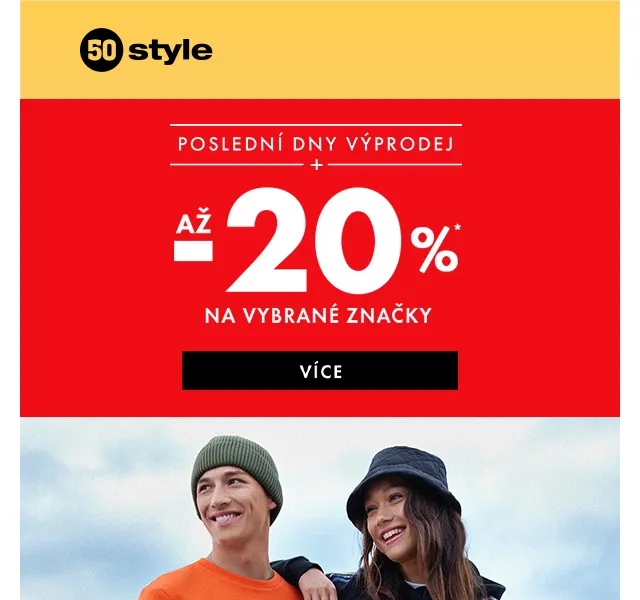 50style: Logománie – Final Sale a -20 % navíc – červen 2026 | Nuslet.cz