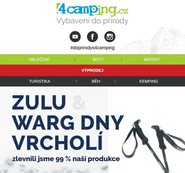 4camping: ZULU & WARG DNY slevy – červenec 2026 | Nuslet.cz