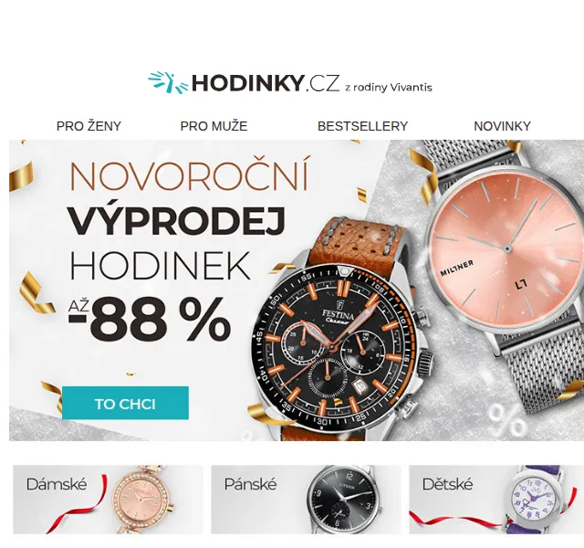 Hodinky.cz: Slevy až 88 % v novoročním výprodeji – červen 2026 | Nuslet.cz