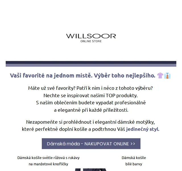 Košile Willsoor: TOP produkty kolekce – červenec 2026 | Nuslet.cz