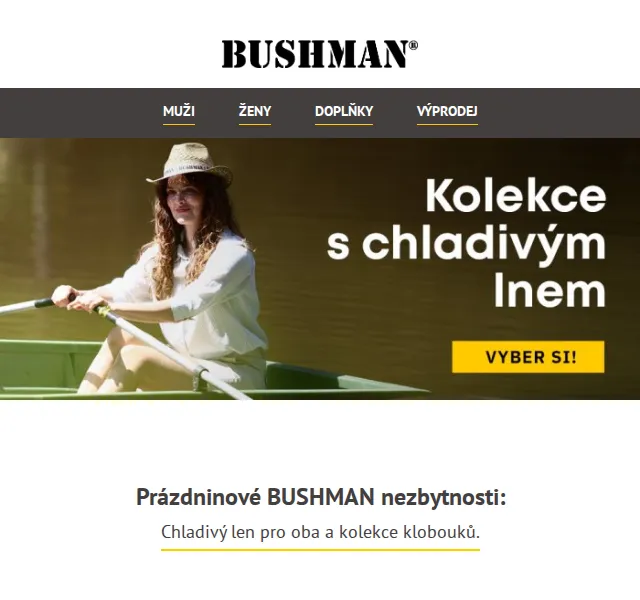 BUSHMAN: Chladivý len a klobouky – červenec 2026 | Nuslet.cz