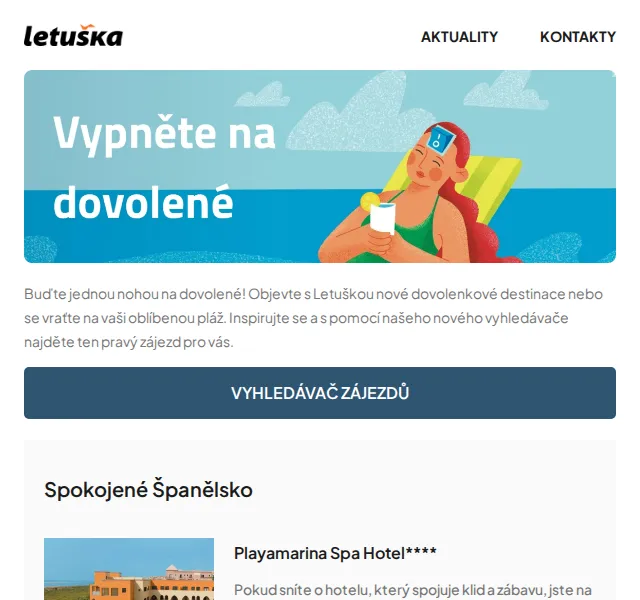Letuška.cz: zájezdy Španělsko, Kapverdy, Thajsko od 13 360 Kč – červenec 2026 | Nuslet.cz