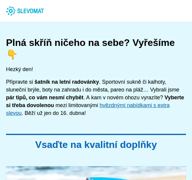 Slevomat: letní móda a doplňky s extra slevou – červen 2026 | Nuslet.cz