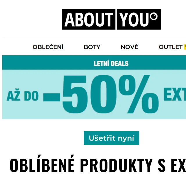 ABOUT YOU: Extra sleva až 50 % – červenec 2026 | Nuslet.cz