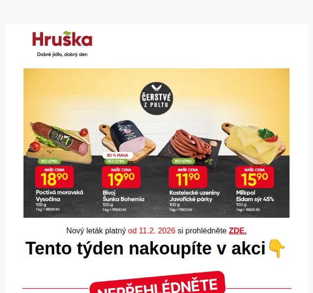 Hruška: Mléko, máslo, olej v akci – únor 2026 | Nuslet.cz