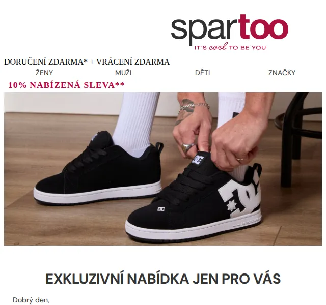 Spartoo.cz: -10 % na DC Shoes – červen 2026 | Nuslet.cz
