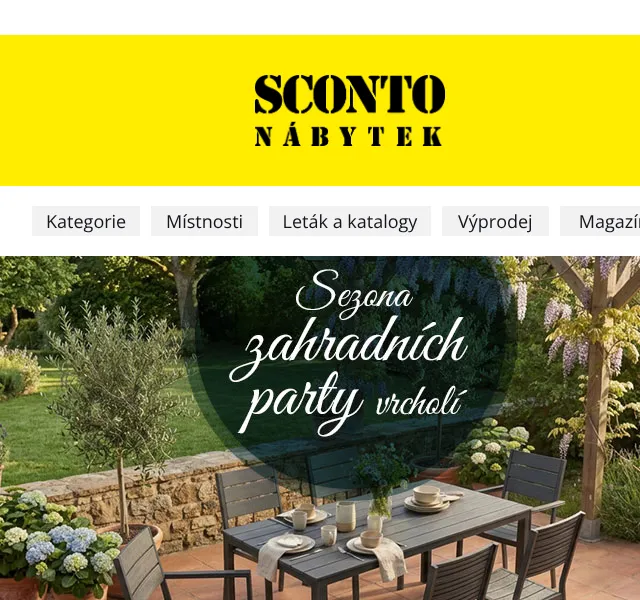 Sconto: Zahradní party – srpen 2026 | Nuslet.cz