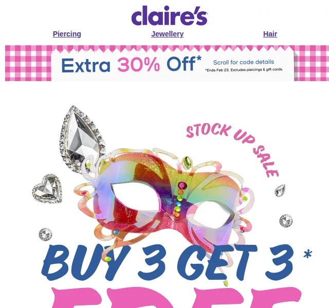Claire's: extra 30% sleva na vše – červenec 2026 | Nuslet.cz