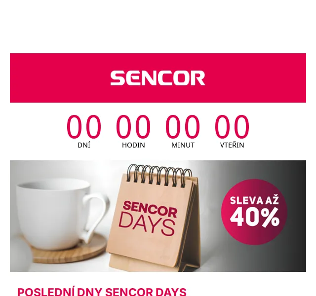 Sencor Days + výprodej až -65 % – červenec 2026 | Nuslet.cz