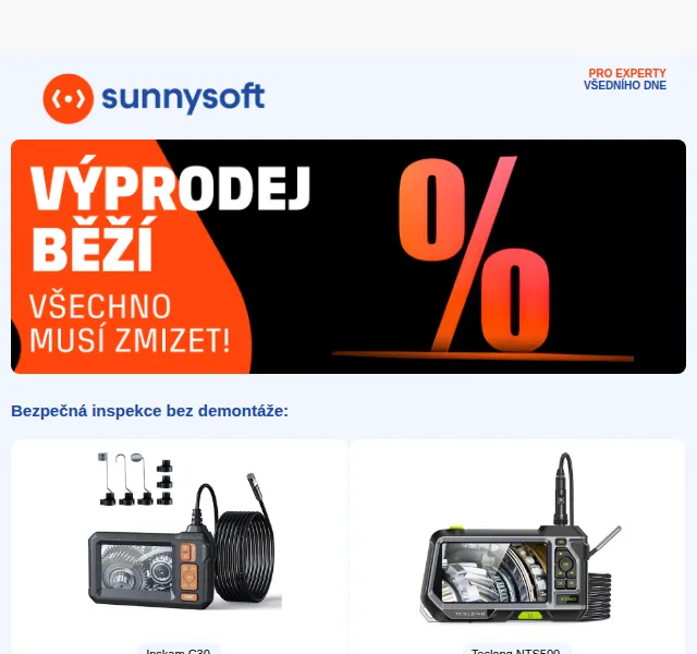 Sunnysoft: Endoskopy a detektory kabelů – červenec 2026 | Nuslet.cz