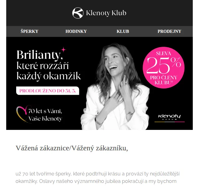 Klenoty Aurum: Brilianty se slevou 25 % – březen 2026 | Nuslet.cz