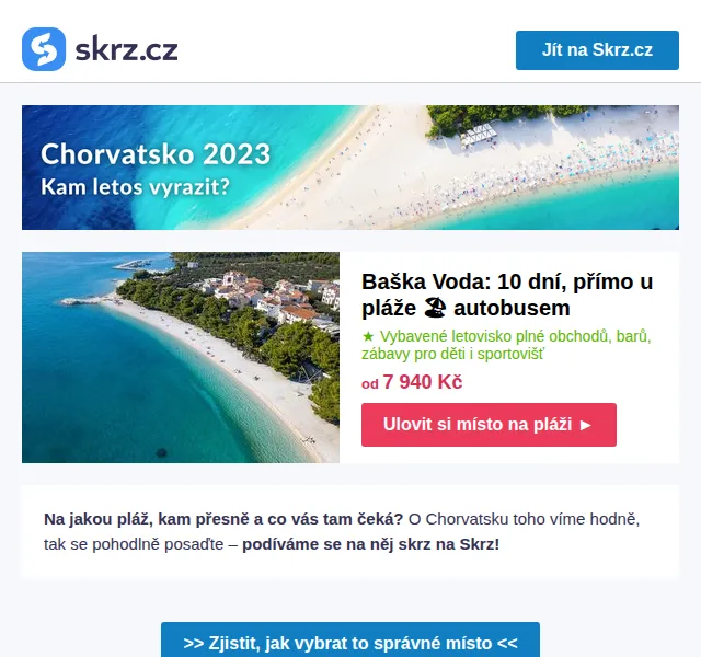 Skrz.cz: dovolená v Chorvatsku od 6 288 Kč – červenec 2026 | Nuslet.cz