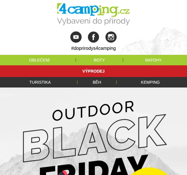4camping: BLACK FRIDAY slevy + doprava ZDARMA – červenec 2026 | Nuslet.cz