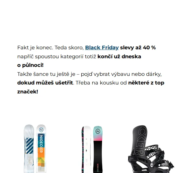 SNOWBOARD ZEZULA: Black Friday až 40 % – červenec 2026 | Nuslet.cz
