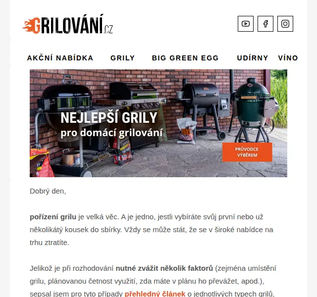 Grilování.cz - Tomáš Dytrych: nejlepší grily pro domácí grilování – červen 2026 | Nuslet.cz