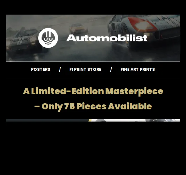 Automobilist: F1 75th Anniversary Poster – limitace 75 ks – červenec 2026 | Nuslet.cz
