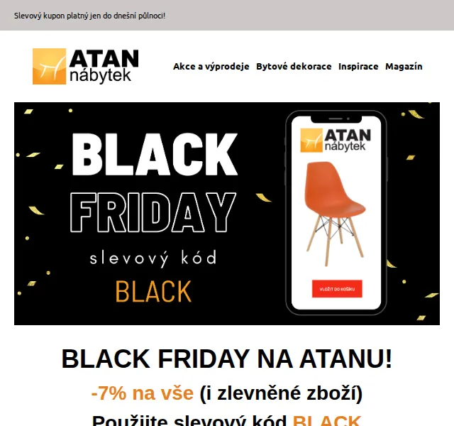 ATAN nábytek: Black Friday sleva 7 % na vše – červen 2026 | Nuslet.cz