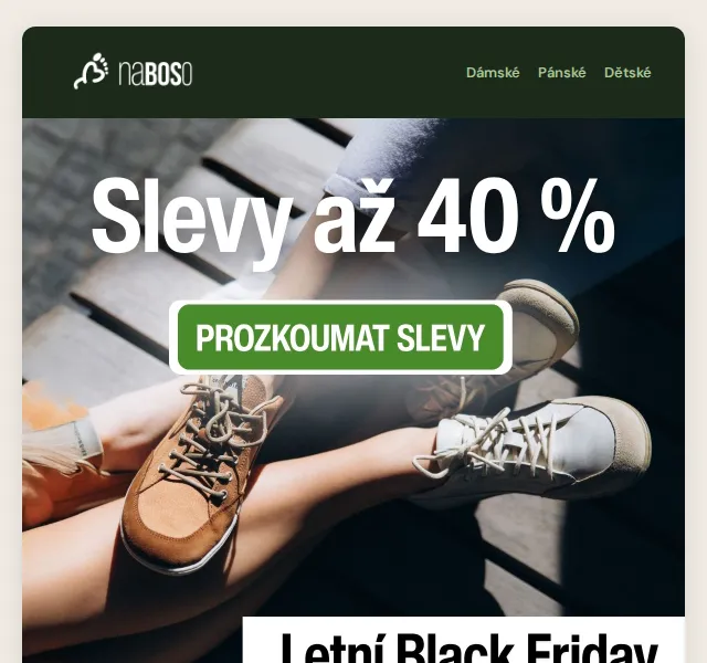 naBOSo: Sleva až 40 % na barefoot boty – červen 2026