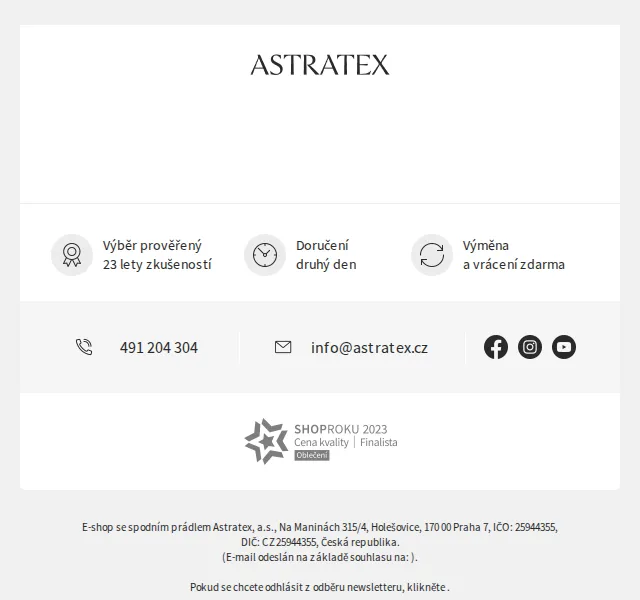 Astratex.cz: NIGHTSHOPPING sleva 25 % – červenec 2026 | Nuslet.cz